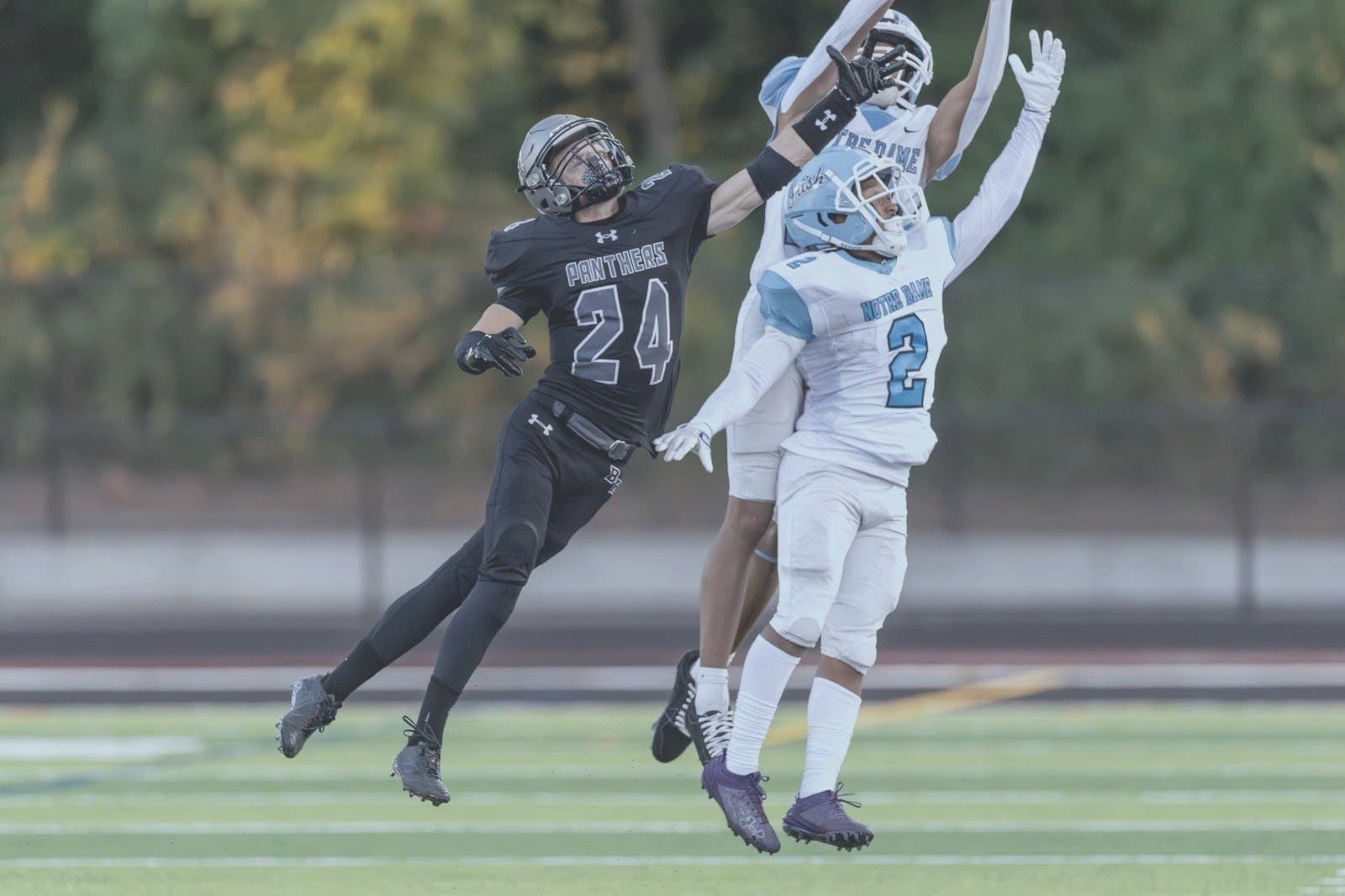BRHS #24 contests a catch against Notre Dame
